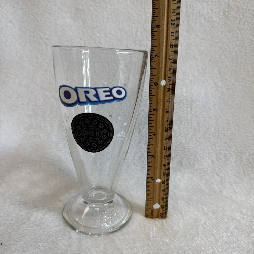 Oreo Milk Cookie‎ Dunking Glass Footed Soda Fountain Style Clear 7 Inch 2023
